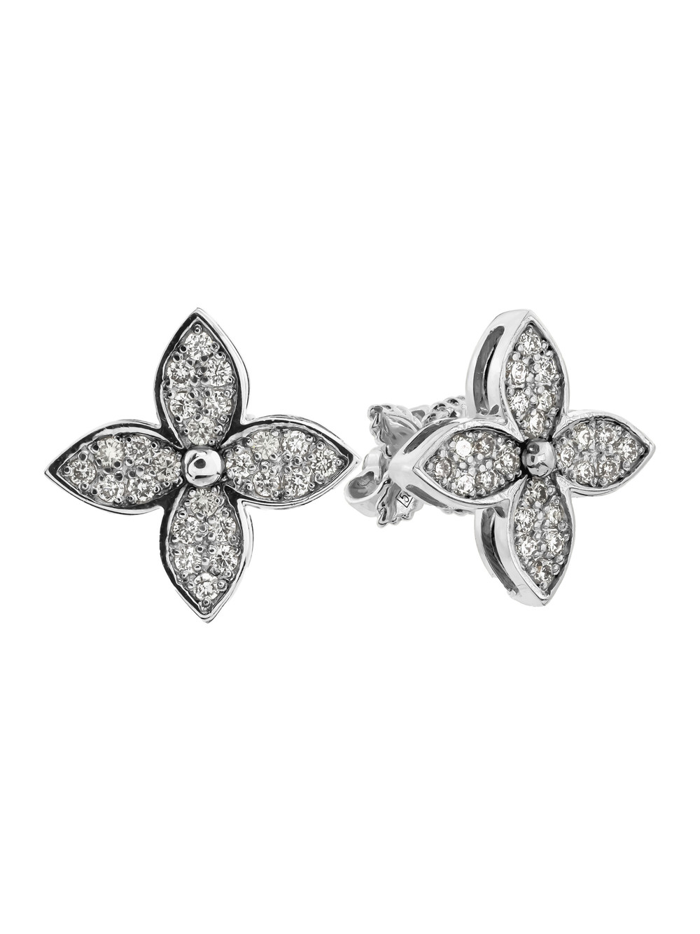 Серьги из белого золота c бриллиантами