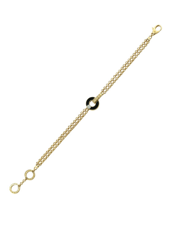 Браслет из лимонного золота c бриллиантами и ониксом