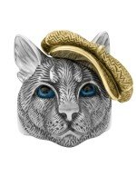 Кольцо из белого золота 585 пробы c эмалью