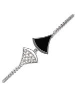 Браслет из белого золота 585 пробы c бриллиантами и ониксом