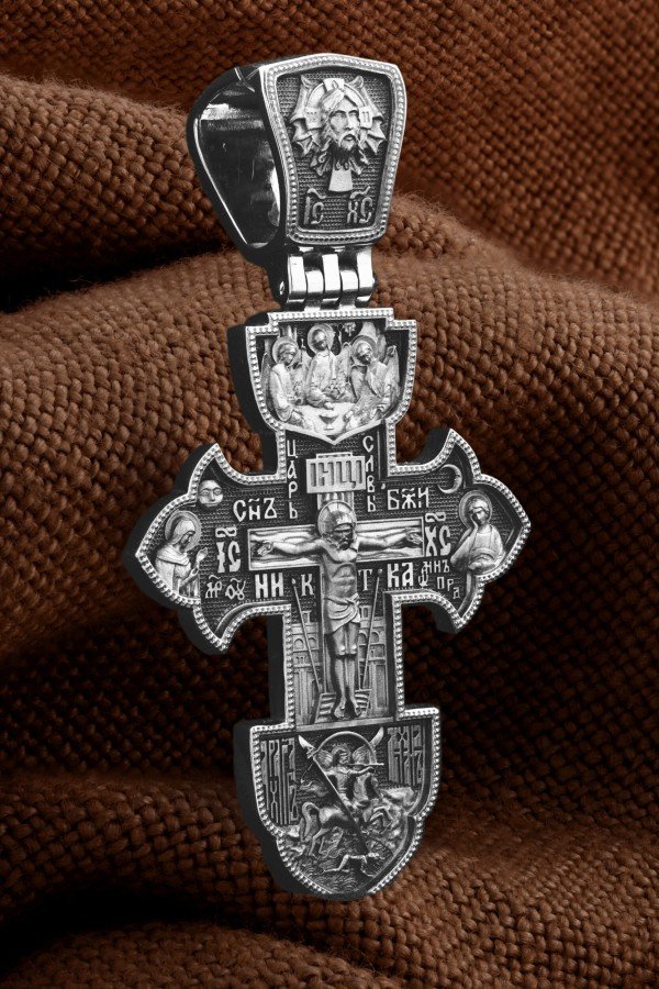 Крест из белого золота 585 пробы