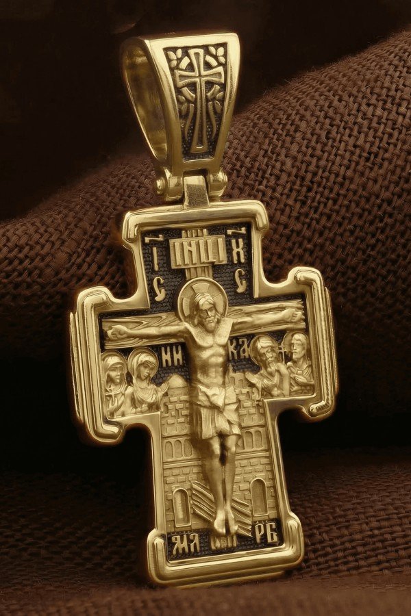 Крест из лимонного золота
