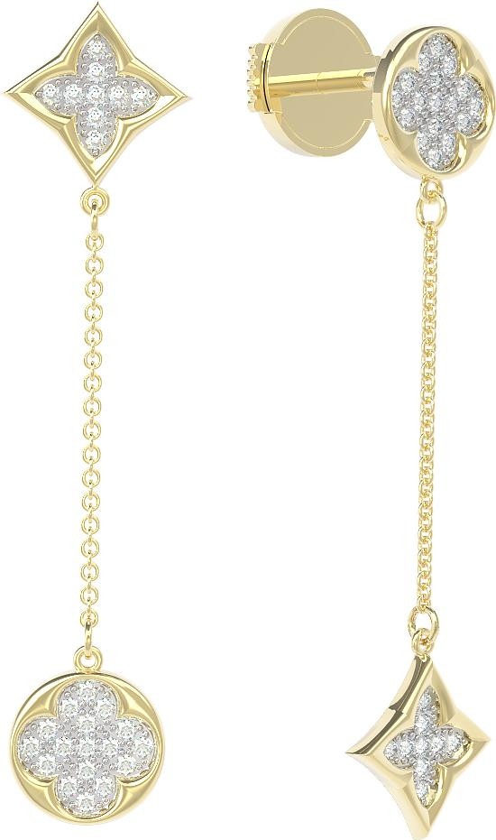 Серьги из лимонного золота c бриллиантами