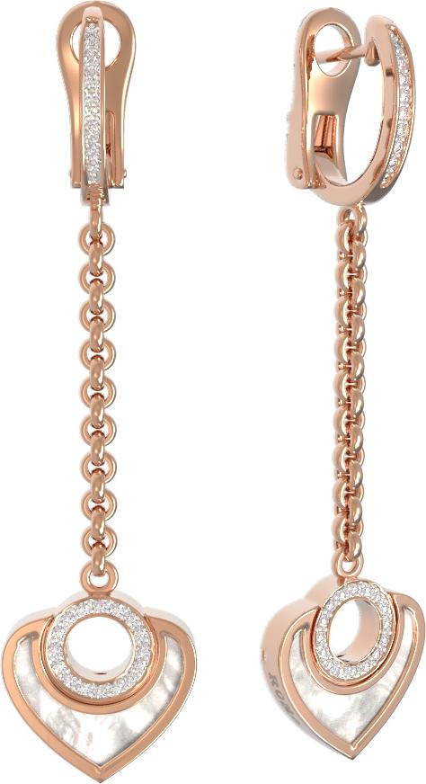 Серьги из золота c бриллиантами и перламутром