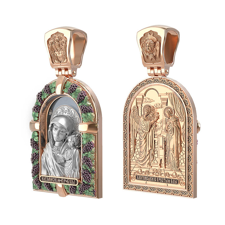 Образок из золота c эмалью