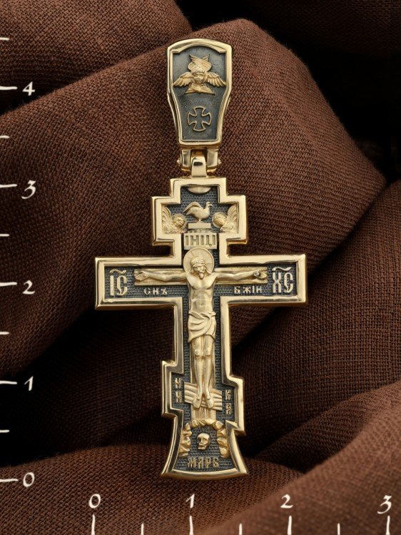 Крест из лимонного золота