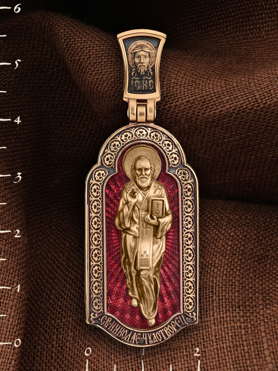 Образок из золота c эмалью