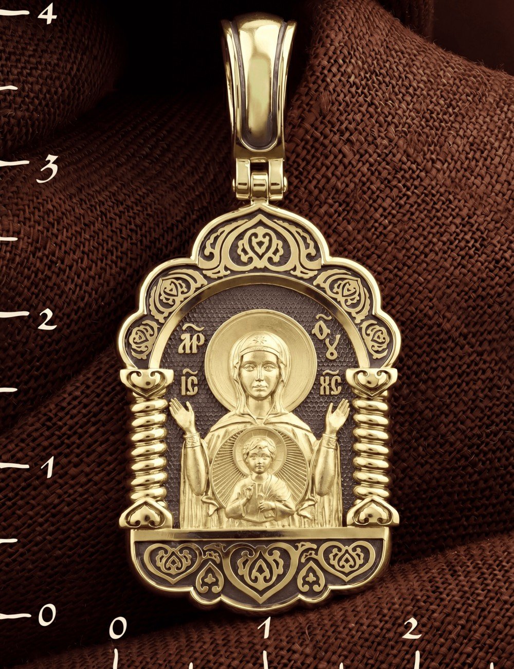 Образок из лимонного золота 585 пробы