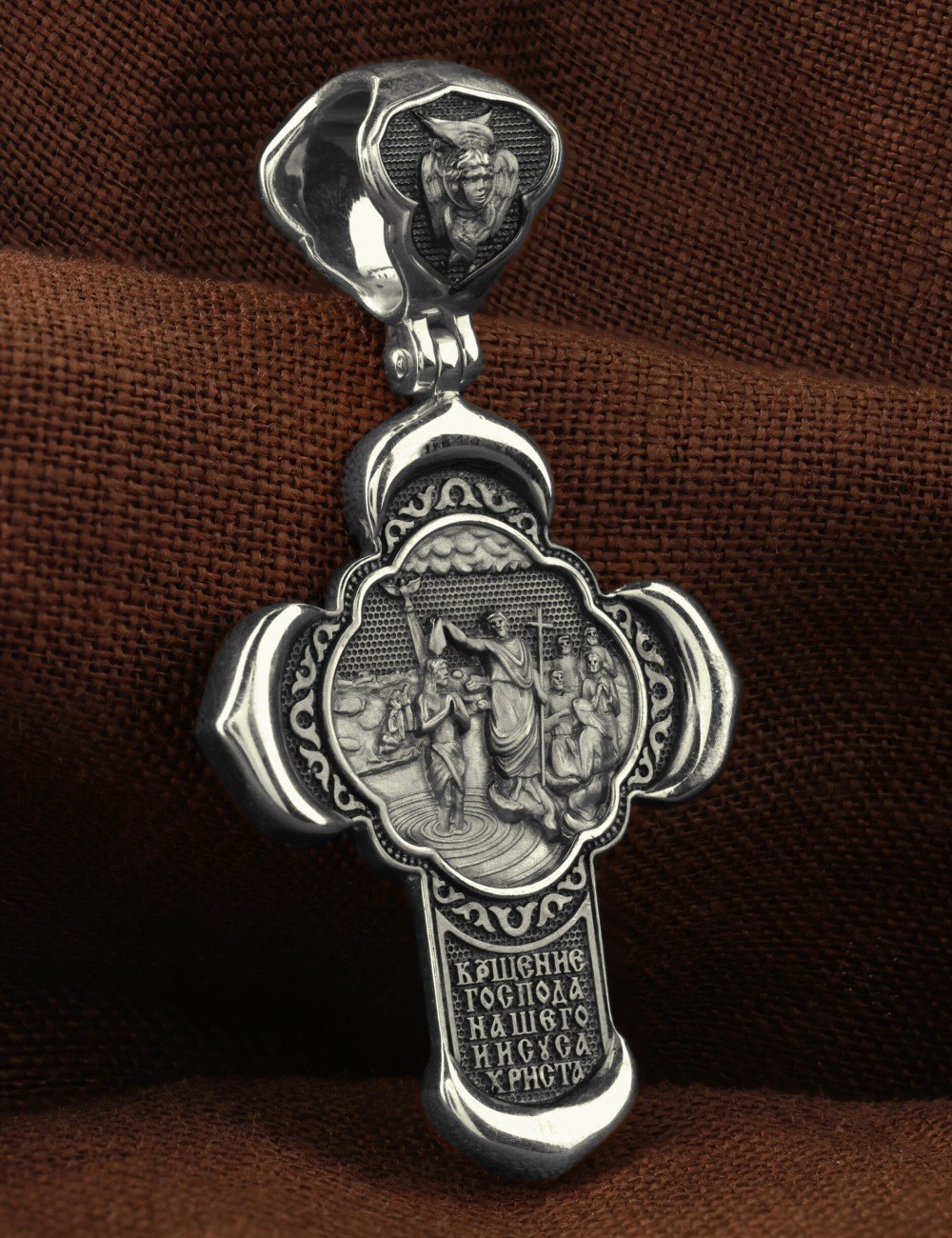 Крест из белого золота 585 пробы