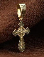 Крест из лимонного золота 585 пробы