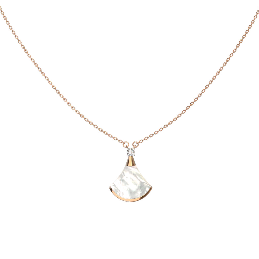 Колье из золота c бриллиантами и перламутром