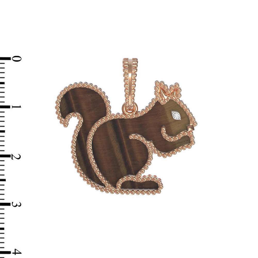 Подвеска из золота c бриллиантами и тигровым глазом