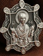 Образок из белого золота 585 пробы c бриллиантами