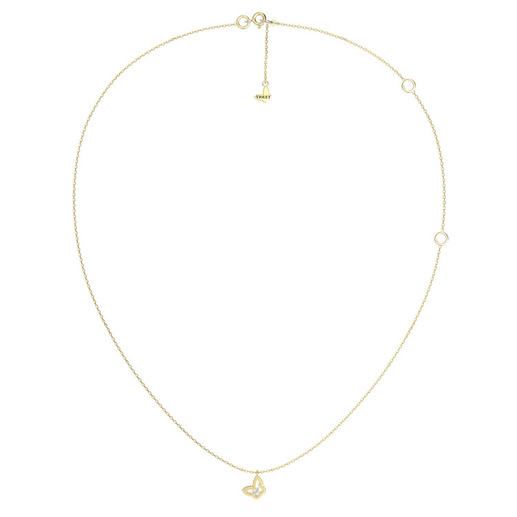 Колье из лимонного золота c перламутром