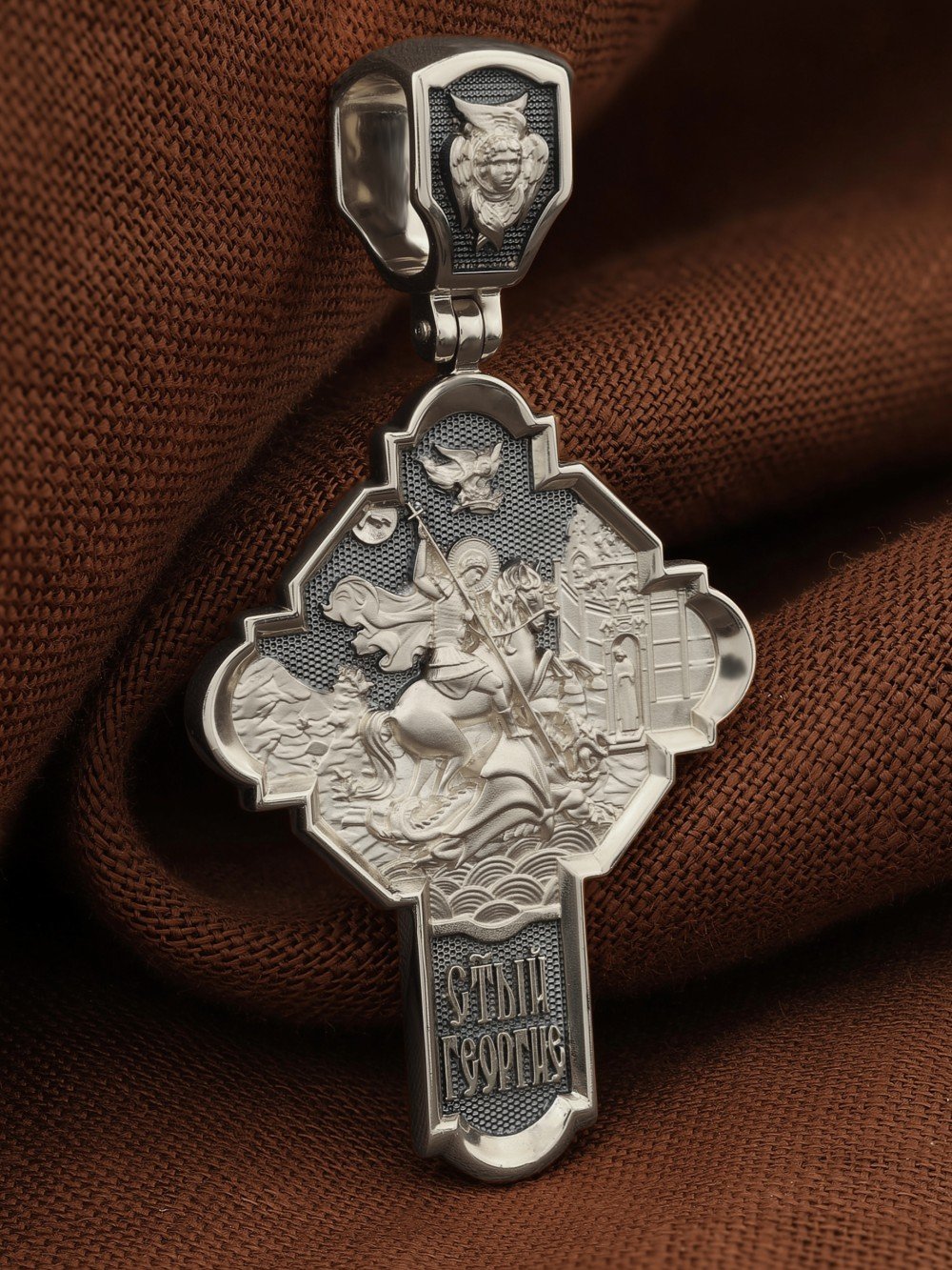 Крест из белого золота