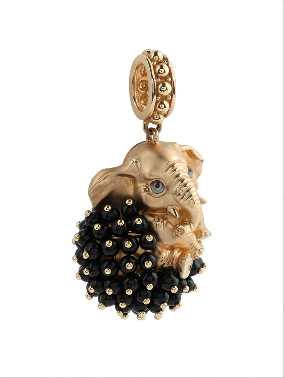 Подвеска из золота c эмалью и ониксом