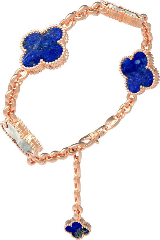 Браслет из золота c лазуритом и перламутром