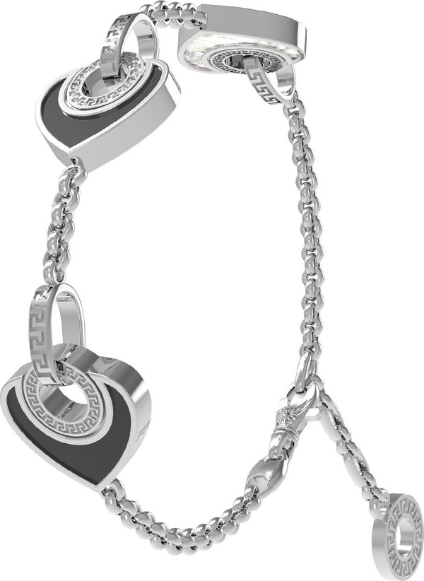 Браслет из белого золота c ониксом и перламутром