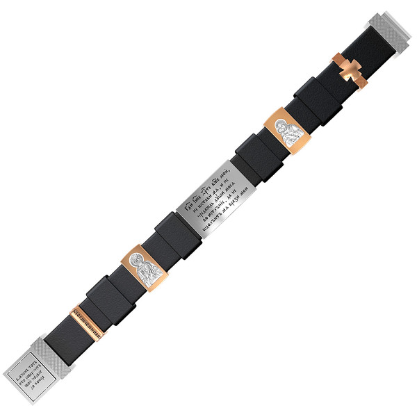 Браслет из белого золота c кожаным шнурком