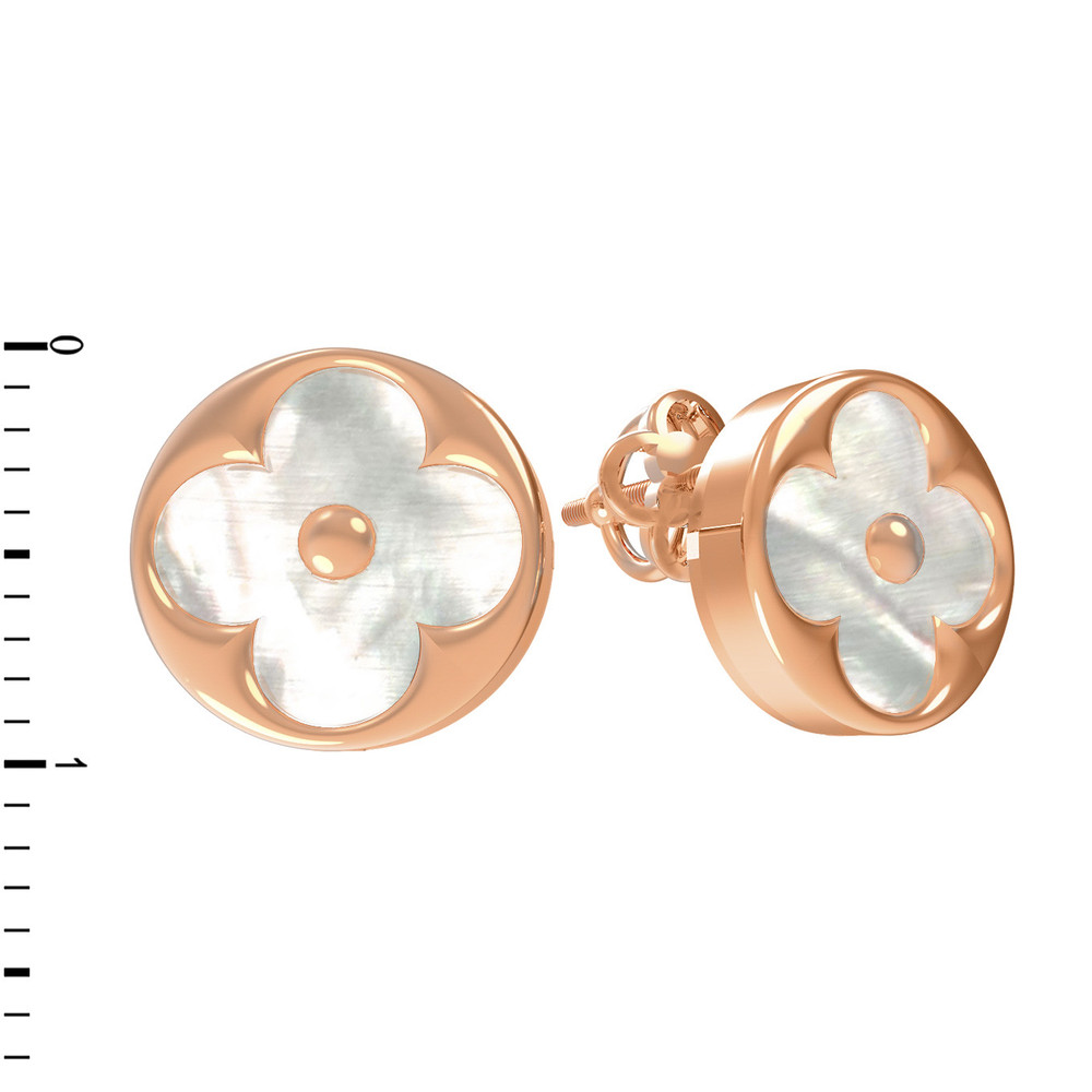 Серьги из золота c перламутром