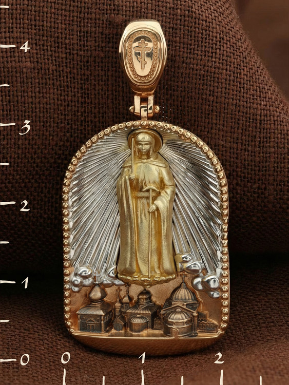 Образок из золота c эмалью