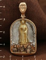 Образок из золота 585 пробы c эмалью