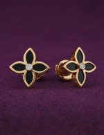 Серьги из золота 585 пробы c бриллиантами и ониксом