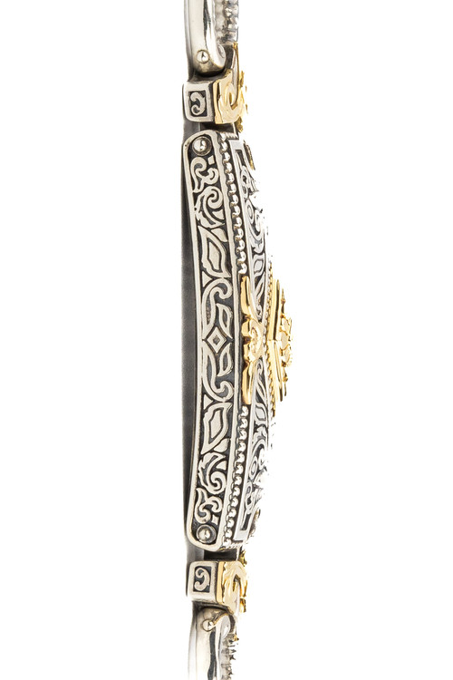 Браслет из серебра и золота c рубином