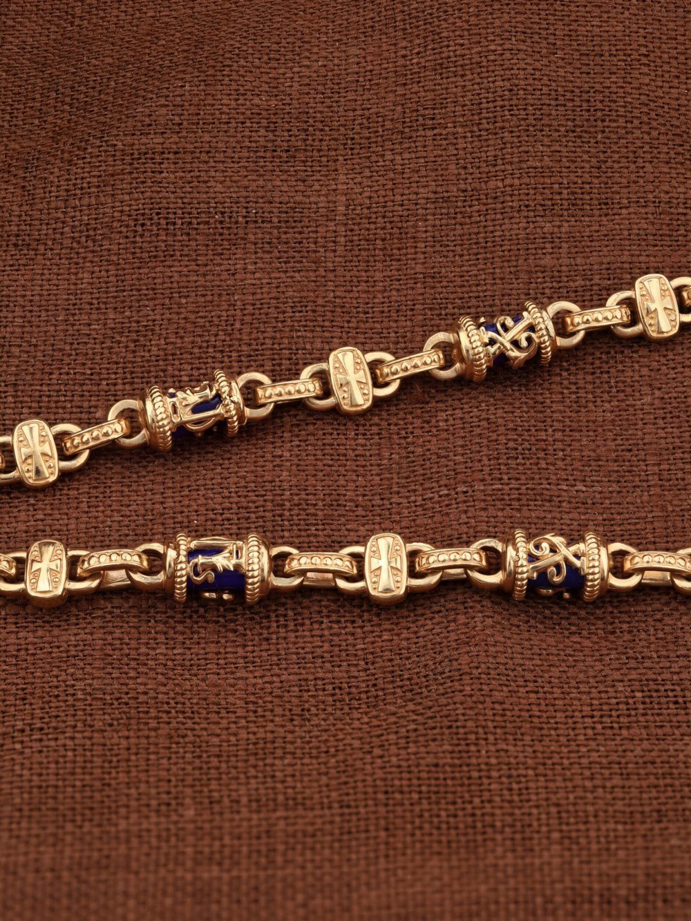 Цепь из золота c лазуритом