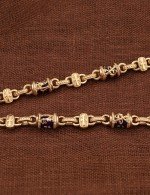Цепь из золота 585 пробы c лазуритом