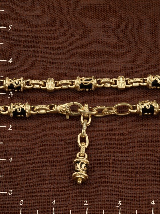 Браслет из лимонного золота c ониксом