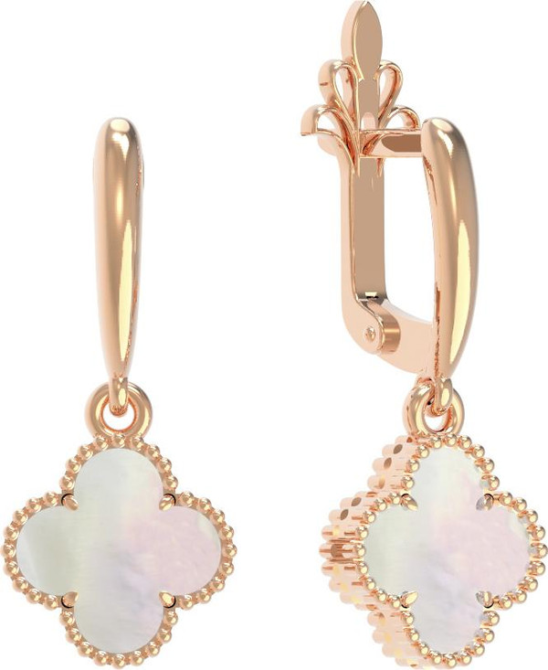 Серьги из золота c перламутром