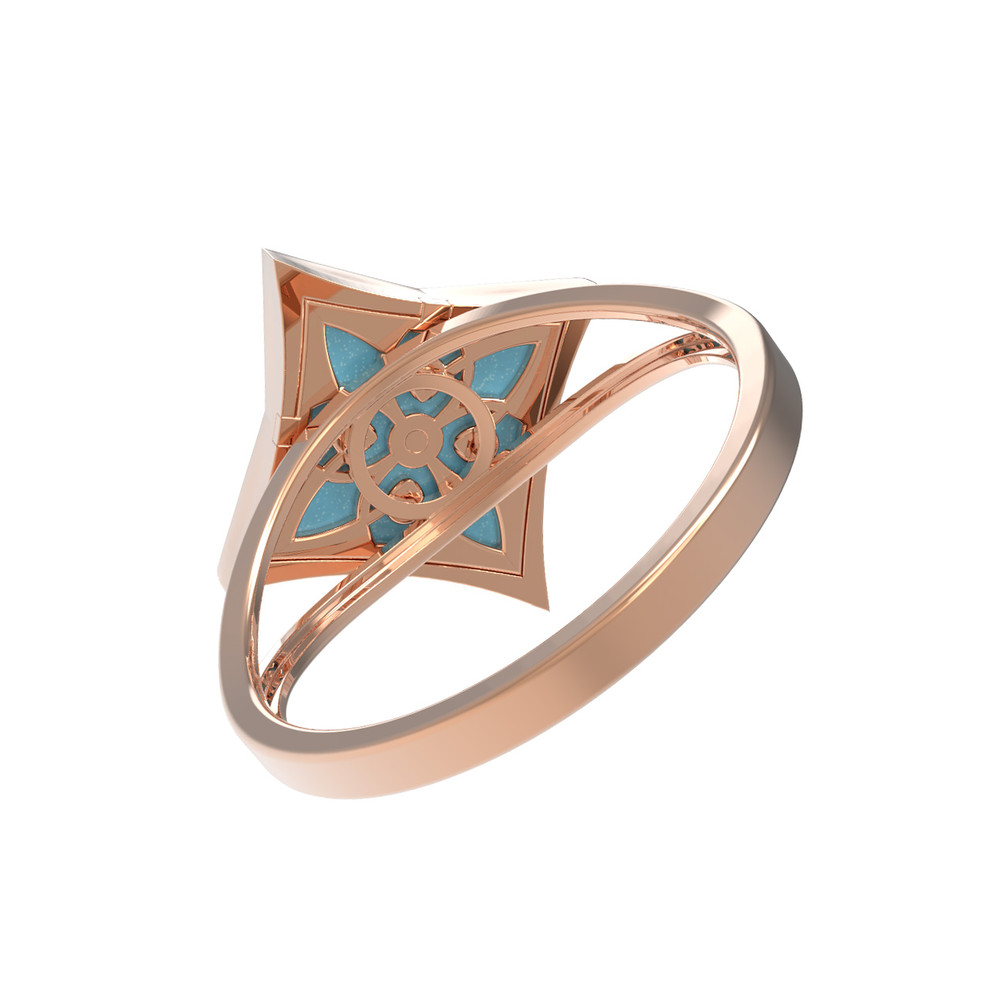 Кольцо из золота c бирюзой