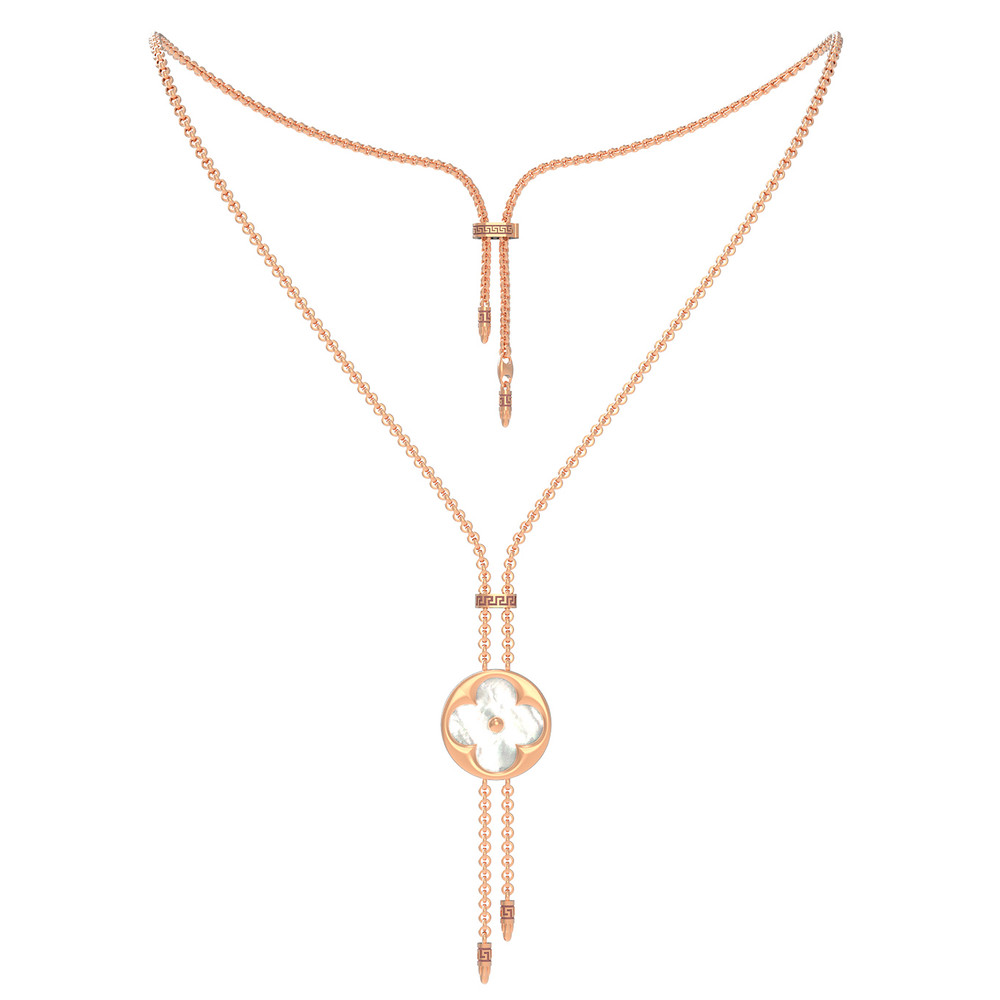 Колье из золота c малахитом и перламутром