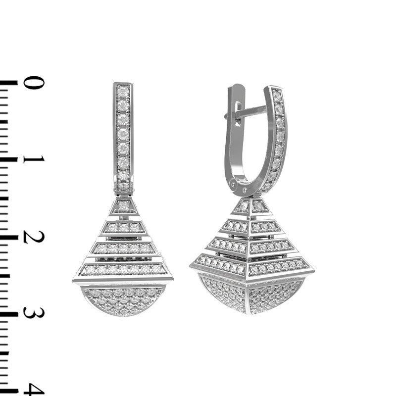 Серьги из белого золота c бриллиантами