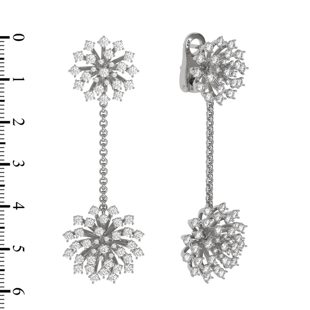 Серьги из белого золота c бриллиантами