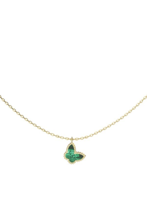 Колье из лимонного золота c малахитом