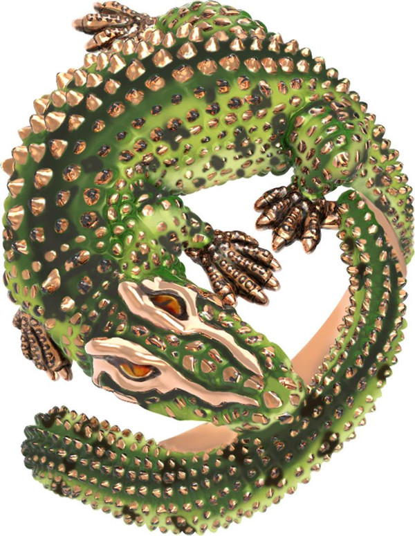 Кольцо из золота c эмалью