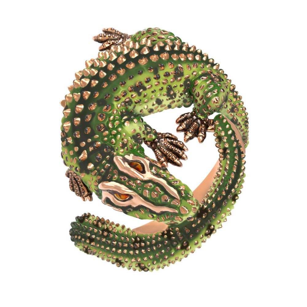 Кольцо из золота c эмалью