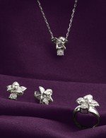 Серьги из белого золота 585 пробы c бриллиантами