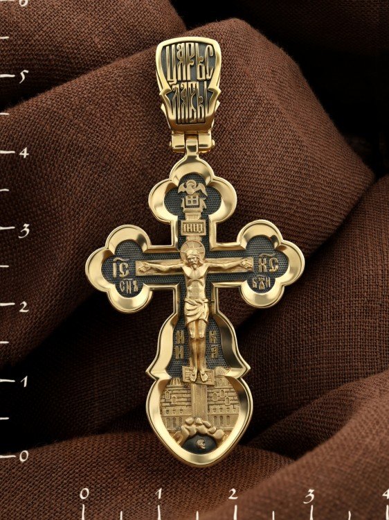 Крест из лимонного золота