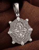 Образок из белого золота 585 пробы c бриллиантами