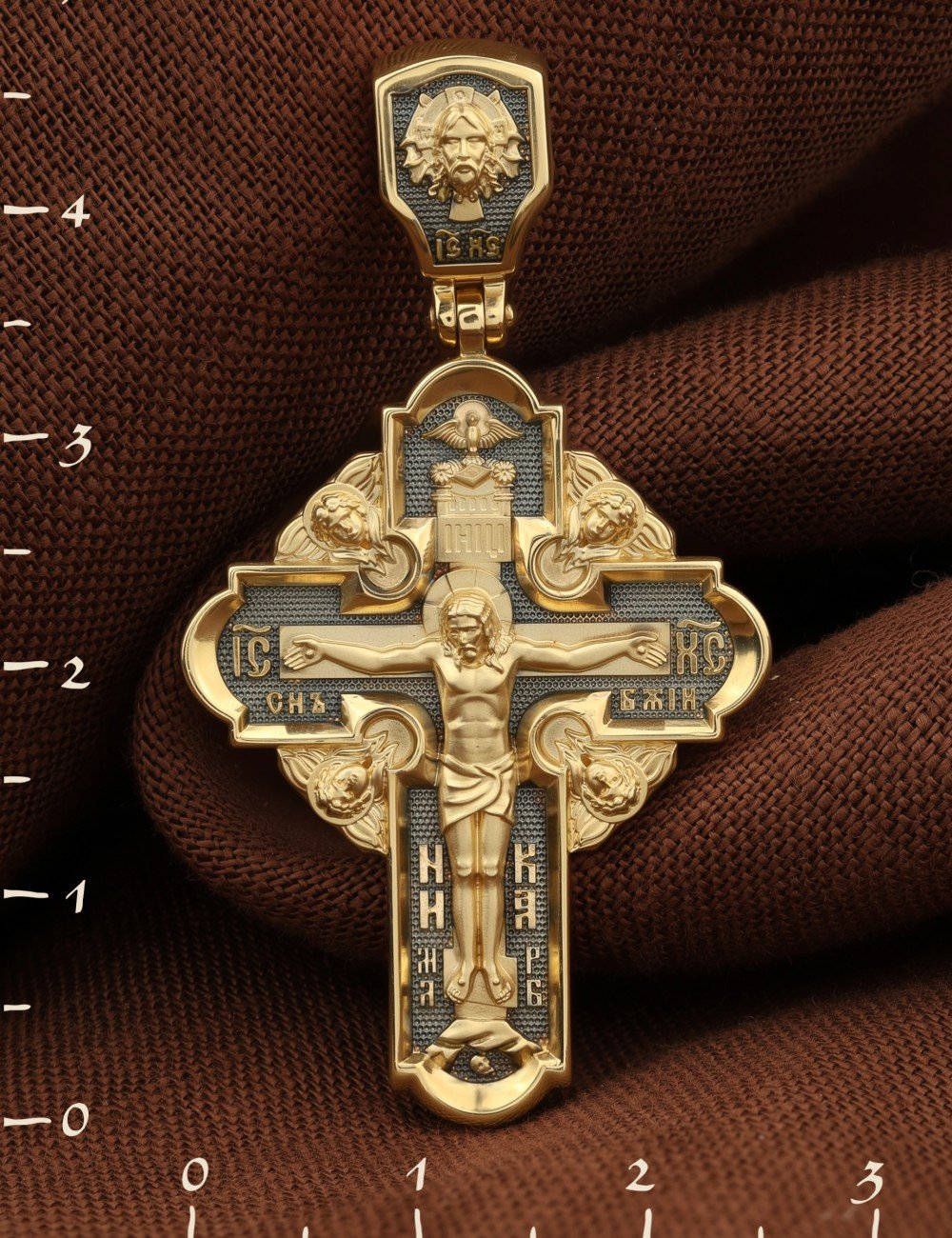 Крест из лимонного золота 585 пробы