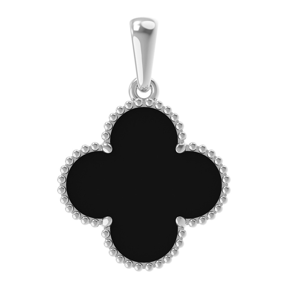 Подвеска из белого золота c ониксом