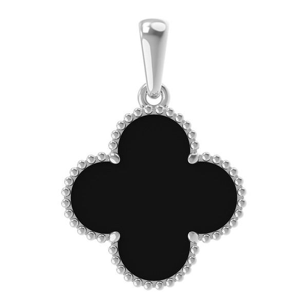 Подвеска из белого золота c ониксом