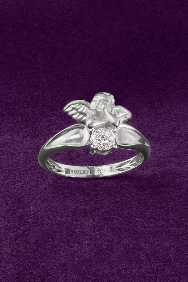 Кольцо из белого золота c бриллиантами