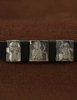 Браслет из серебра 925 пробы c кожаным шнурком