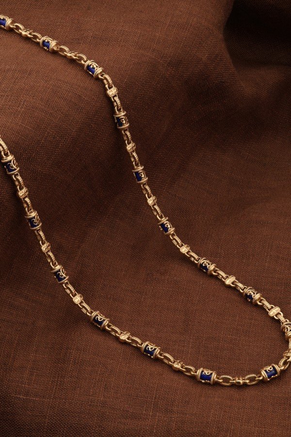 Цепь из золота c лазуритом