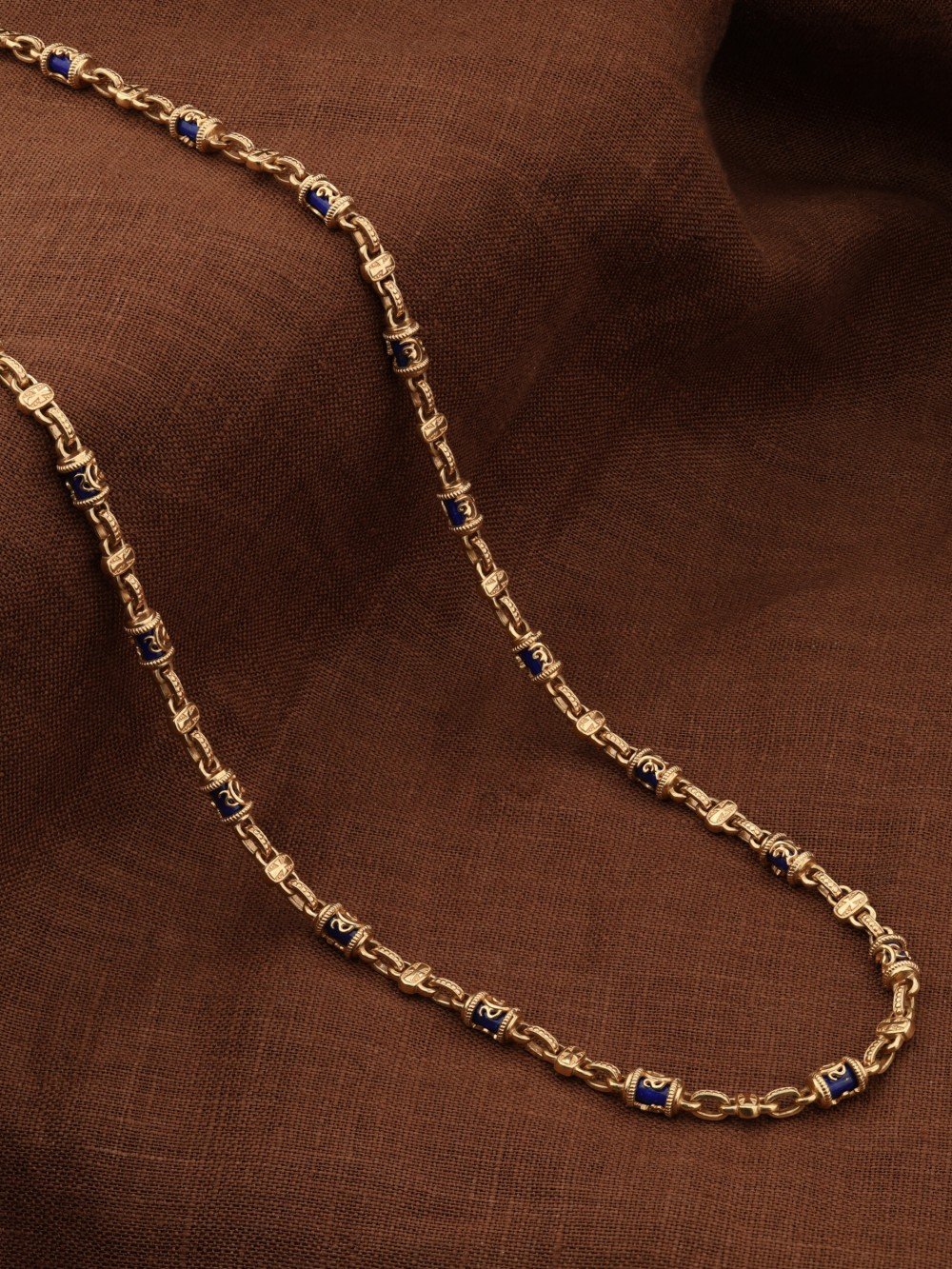 Цепь из золота c лазуритом