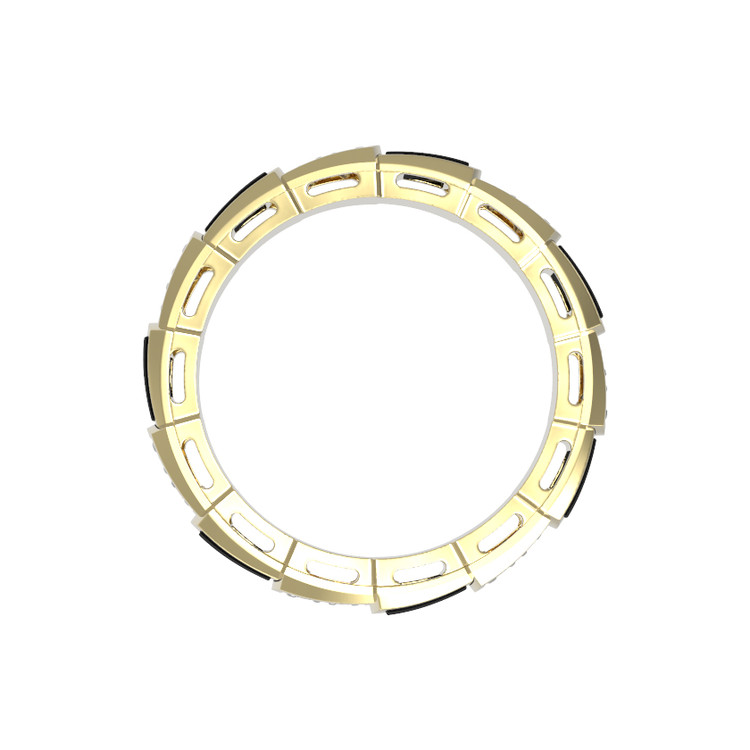 Кольцо из лимонного золота c бриллиантами и ониксом